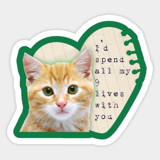 kitty cat love Sticker